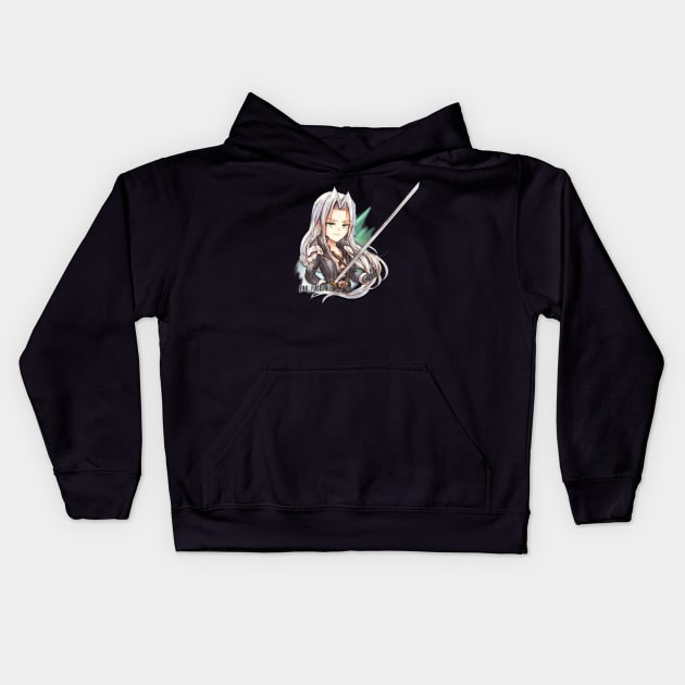 Final Fantasy 7 Remake Sephiroth Kids Hoodie by candypiggy